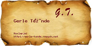 Gerle Tünde névjegykártya